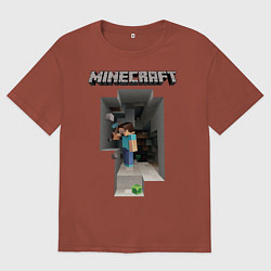 Футболка оверсайз мужская Minecraft, цвет: кирпичный