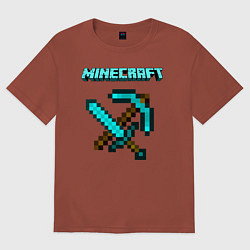 Футболка оверсайз мужская Minecraft, цвет: кирпичный