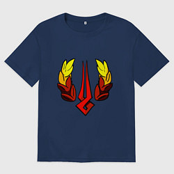 Футболка оверсайз мужская ЛОГОТИП ЗАГРЕЯ, цвет: тёмно-синий