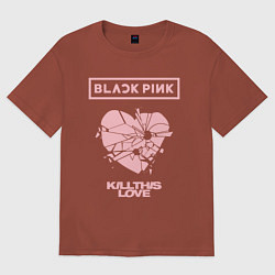 Футболка оверсайз мужская BLACKPINK, цвет: кирпичный