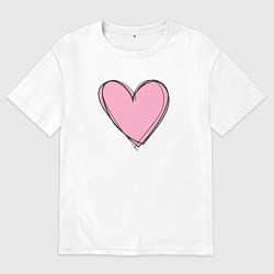 Футболка оверсайз мужская Love, цвет: белый
