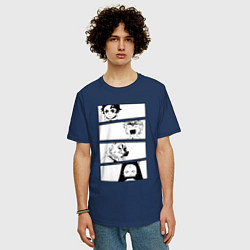 Футболка оверсайз мужская Клинок рассекающий демонов, цвет: тёмно-синий — фото 2