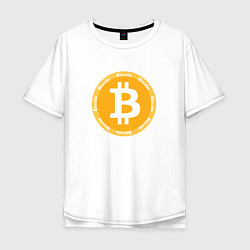 Футболка оверсайз мужская Bitcoin Биткоин, цвет: белый