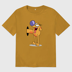 Футболка оверсайз мужская Котопес, цвет: горчичный