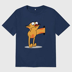 Футболка оверсайз мужская Котопес, цвет: тёмно-синий