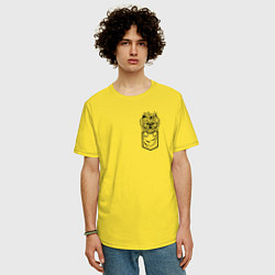 Футболка оверсайз мужская Йорк в кармашке, цвет: желтый — фото 2