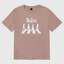 Футболка оверсайз мужская The Beatles, цвет: пыльно-розовый