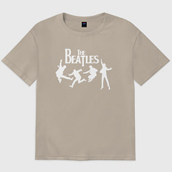 Футболка оверсайз мужская The Beatles, цвет: миндальный