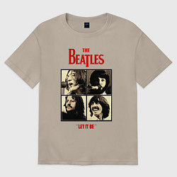 Футболка оверсайз мужская The Beatles LET IT BE, цвет: миндальный