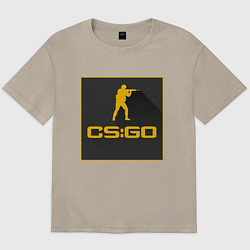 Футболка оверсайз мужская CS GO Z, цвет: миндальный
