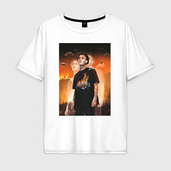 Футболка оверсайз мужская Lil Skies UFO, цвет: белый