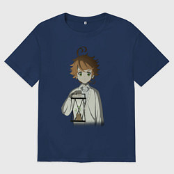 Футболка оверсайз мужская Эмма Promised neverland, цвет: тёмно-синий