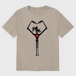 Футболка оверсайз мужская Сиреноголовый Любовь, цвет: миндальный