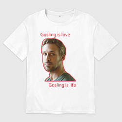 Футболка оверсайз мужская Райан Гослинг, цвет: белый