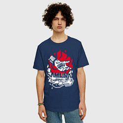 Футболка оверсайз мужская Cyberpunk 2077 SAMURAI, цвет: тёмно-синий — фото 2