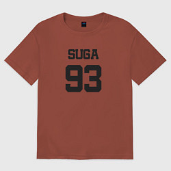 Футболка оверсайз мужская BTS - Suga 93, цвет: кирпичный