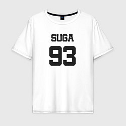 Футболка оверсайз мужская BTS - Suga 93, цвет: белый