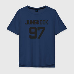 Футболка оверсайз мужская BTS - Jungkook 97, цвет: тёмно-синий