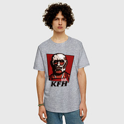 Футболка оверсайз мужская KFH - Kentucky Fried Human, цвет: меланж — фото 2