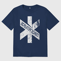 Футболка оверсайз мужская TRAUMA TEAM Cyberpunk 2077, цвет: тёмно-синий