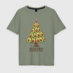 Футболка оверсайз мужская Avocado Christmas Tree, цвет: авокадо