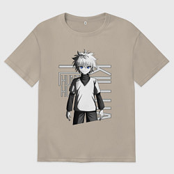 Футболка оверсайз мужская Киллуа Золдик, цвет: миндальный