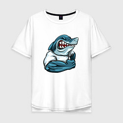 Футболка оверсайз мужская SHARK POWER, цвет: белый