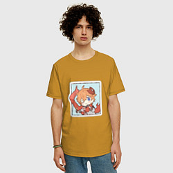 Футболка оверсайз мужская Тарталья, цвет: горчичный — фото 2