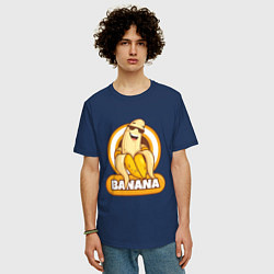Футболка оверсайз мужская Банан, цвет: тёмно-синий — фото 2