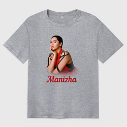 Футболка оверсайз мужская Манижа Manizha, цвет: меланж