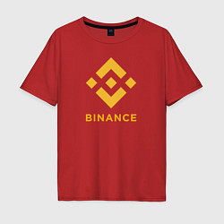 Футболка оверсайз мужская BINANCE БИНАНС БИРЖА, цвет: красный