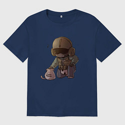 Футболка оверсайз мужская J?ger Rainbow Six Art 02, цвет: тёмно-синий