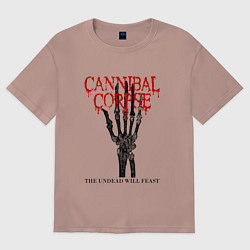 Футболка оверсайз мужская Cannibal Corpse Труп Каннибала Z, цвет: пыльно-розовый