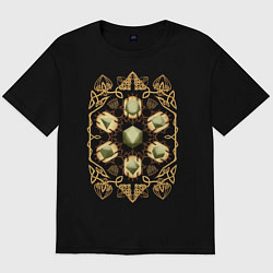 Футболка оверсайз мужская DnD Dices: Celtic Motifs, цвет: черный