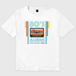 Футболка оверсайз мужская 80s Audio Tape Кассета, цвет: белый