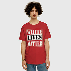 Футболка оверсайз мужская White lives matters, цвет: красный — фото 2