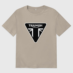 Футболка оверсайз мужская Triumph Мото Лого Z, цвет: миндальный