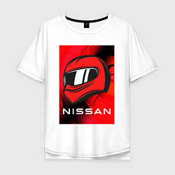 Футболка оверсайз мужская Nissan - Paint, цвет: белый