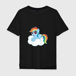 Футболка оверсайз мужская My Little Pony Rainbow Dash, цвет: черный