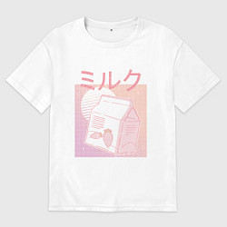 Мужская футболка оверсайз Vaporwave Strawberry Milk