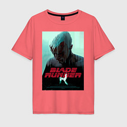 Футболка оверсайз мужская Слезы в дожде Blade Runner, цвет: коралловый