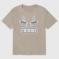 Футболка оверсайз мужская Сенку Доктор Стоун Химия, цвет: миндальный