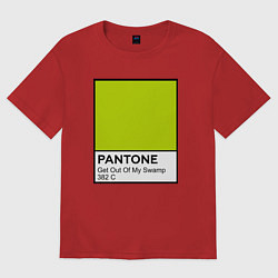 Футболка оверсайз мужская Shrek: Pantone Color, цвет: красный