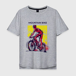 Футболка оверсайз мужская Mountain Bike велосипедист, цвет: меланж