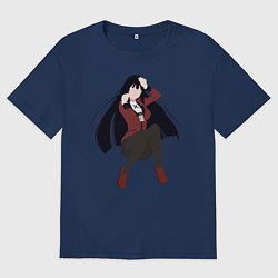 Футболка оверсайз мужская Позирующая Юмэко Kakegurui, цвет: тёмно-синий