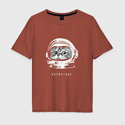Футболка оверсайз мужская Astro-cat, цвет: кирпичный