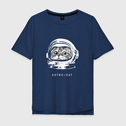 Футболка оверсайз мужская Astro-cat, цвет: тёмно-синий
