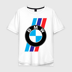 Футболка оверсайз мужская BMW БМВ M PERFORMANCE, цвет: белый