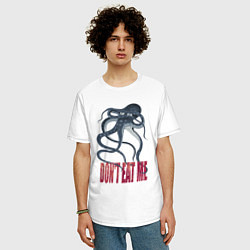 Футболка оверсайз мужская Застенчивый осьминог, цвет: белый — фото 2