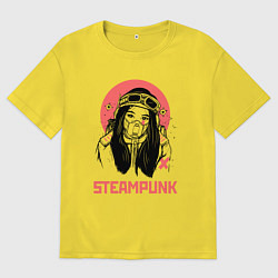 Футболка оверсайз мужская Стимпанк девушка Steampunk Girl Z, цвет: желтый